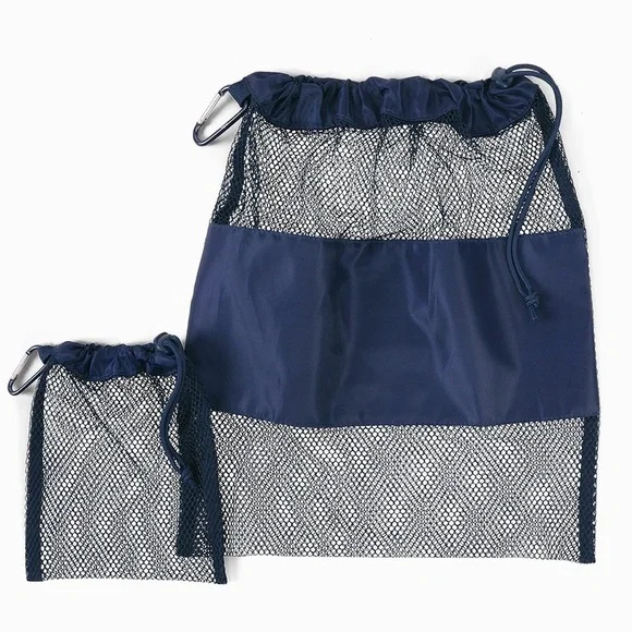 Navy Mesh Pouches set of 2