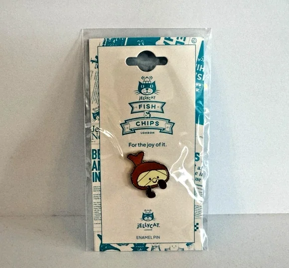 Jellycat Fish & Chips Lily Fish Enamel Pin Selfridges London Exclusive Gift GWP