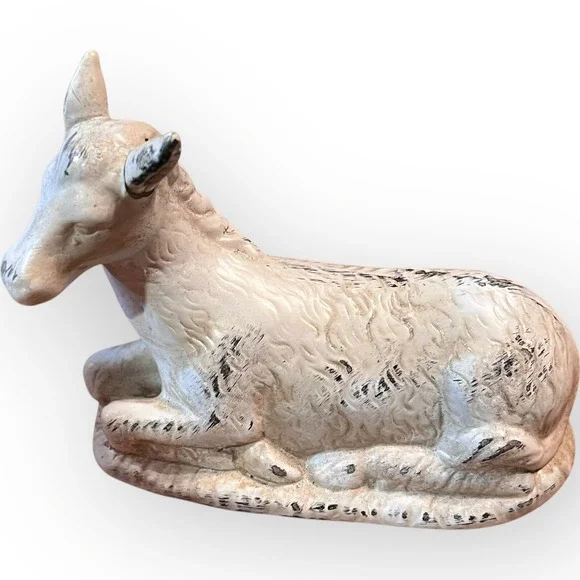Robert Stanley Nativity Donkey Promise‎ Replace Deluxe Whitewash Resin 5.5