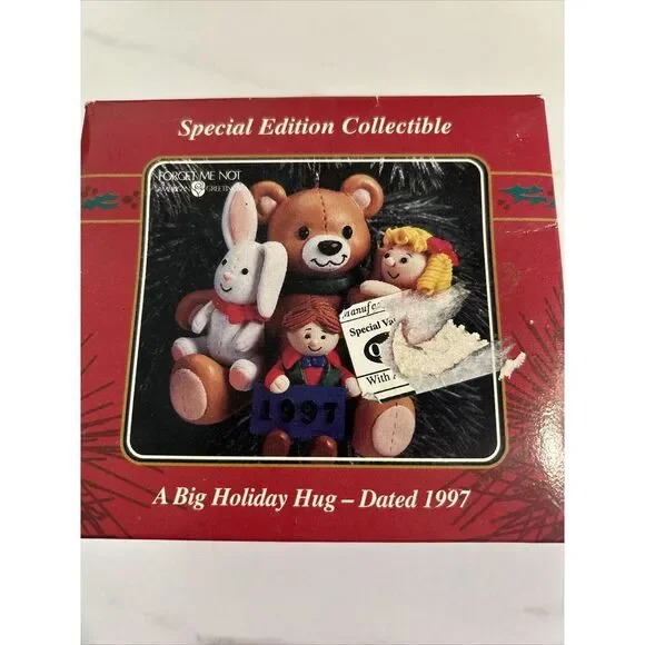 1997 Hallmark Christmas Ornament ' A Big Holiday Hug Special Edition in BOX used