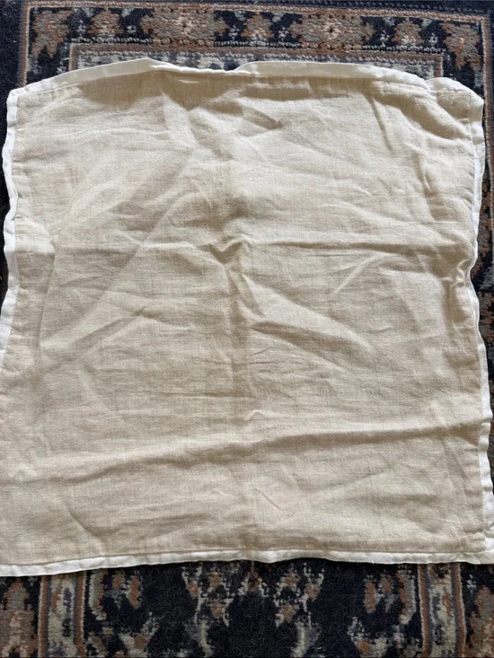 Set of Three Pottery Barn Natural/Cream 100% Linen Square Pillow Cover