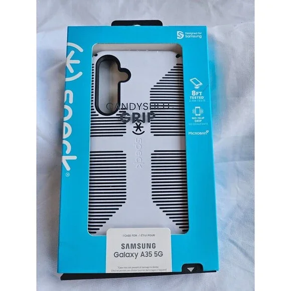 Speck Candyshell Grip Samsung Galaxy A35 5G‎ White & Black Protective Phone Case