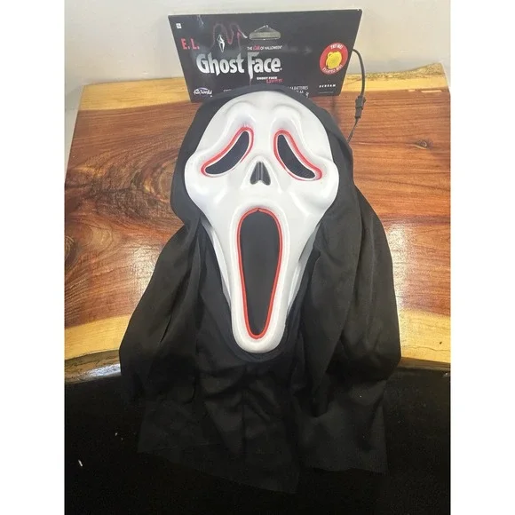 Fun World E.L Ghost‎ Face Light-Up Halloween Mask NWT Tested Works Many Settings