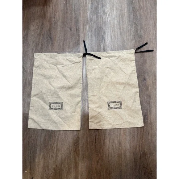Gucci Dust Bags Set Beige Linen Drawstring‎ Shoe Protector