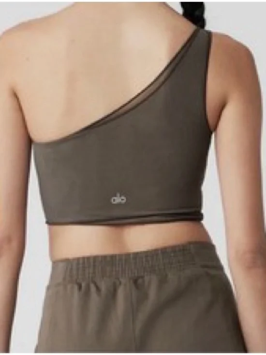 ALO YOGA MESH SHEER ILLUSION TANK OLIVE TREE