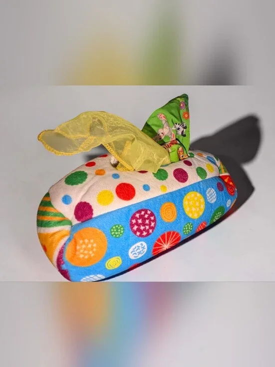 Kids Montessori‎ Colorful Polka Dot Plush Tissue Toy Bright Playful Fine Motor