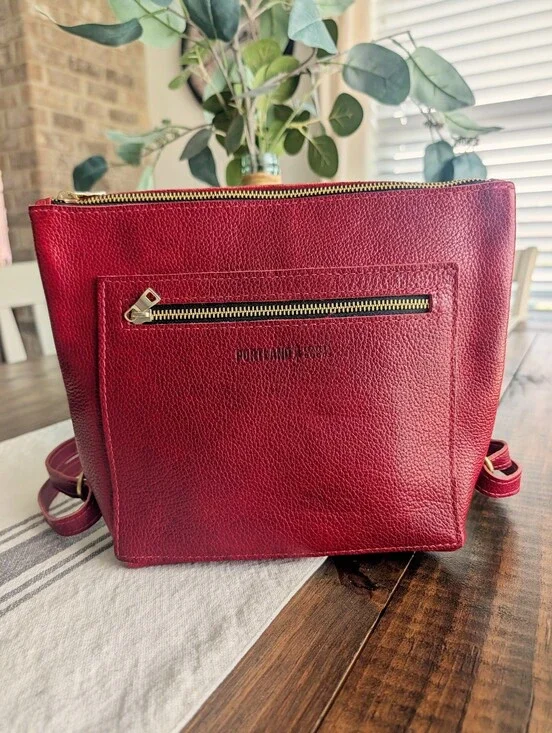 BNNU - Chili Red Tote Backpack - Portland Leather Goods