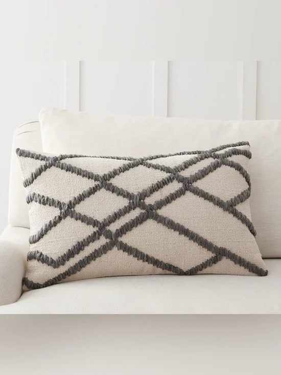 Pottery Barn Calloway Embroidered Lumbar Decorative Pillow Cover 16x26