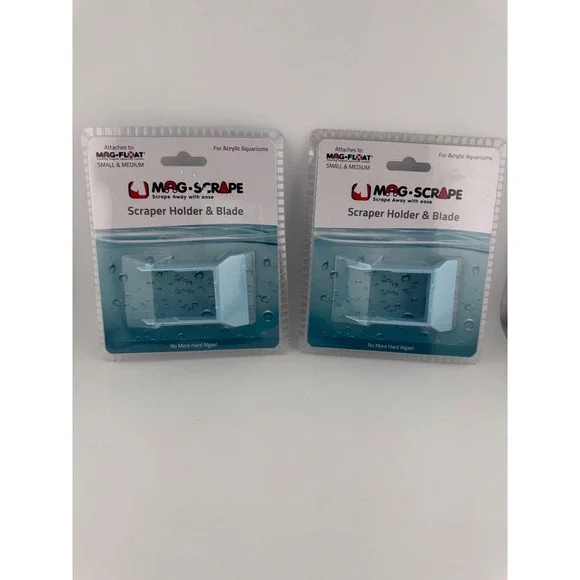 Set of 2 - MAG-SCRAPE‎ Small Medium Scraper Holder Blade for Acrylic Aquariums