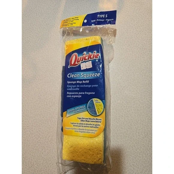 Quickie Clean Squeeze Sponge Mop‎ Refill Type S Sealed