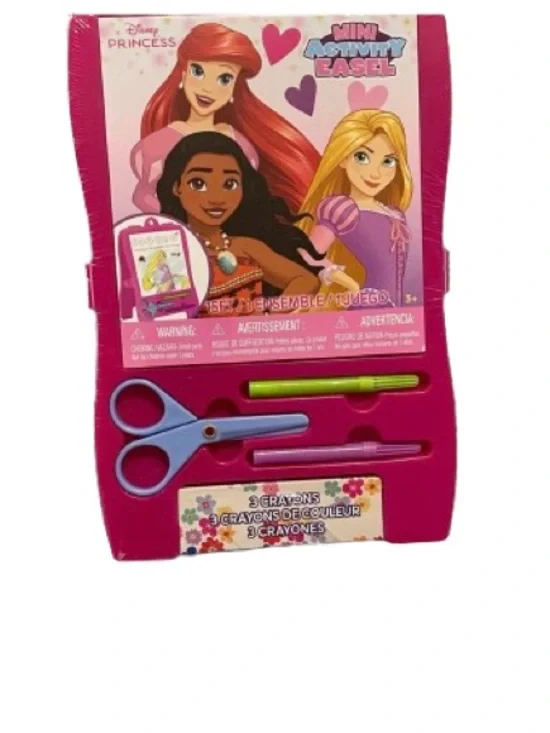 Disney Princess Mini Activity Set and Easel,Stickers,Crayons,Scissors, Markers