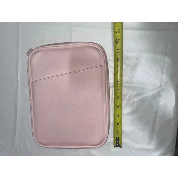 Light Pink Padded Tech‎ Organizer Travel Case Tablet Sleeve Zip Around Pouch