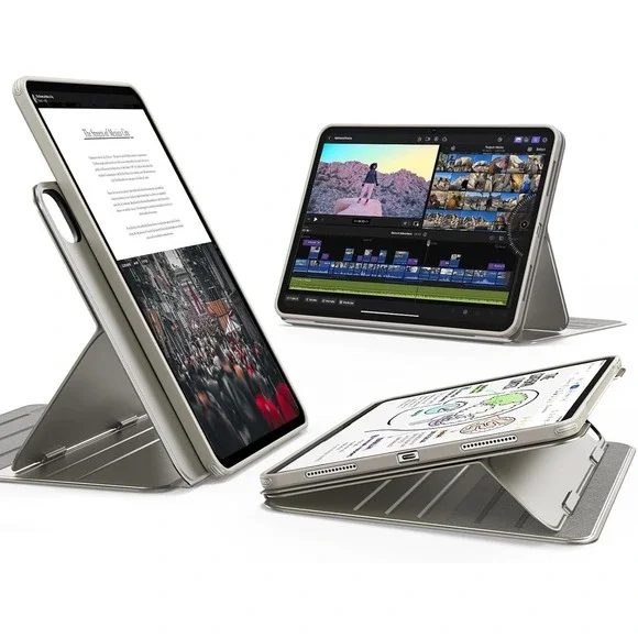 ESR iPad Pro 13 Case M5 M4 Magnetic‎ Rotating Stand 6Angles Shift Series Titaniu