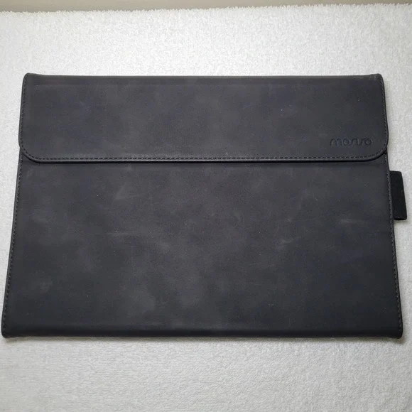 Mosiso Microsoft Surface Pro 7 6 5 4 Case Black Faux Leather Folio Stand Cover