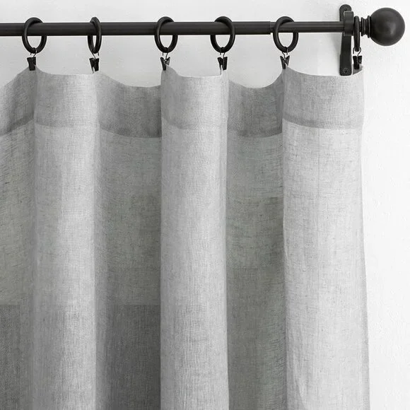 New - Pottery Barn Belgian Linen Sheer Pole Top Curtain Panel 50
