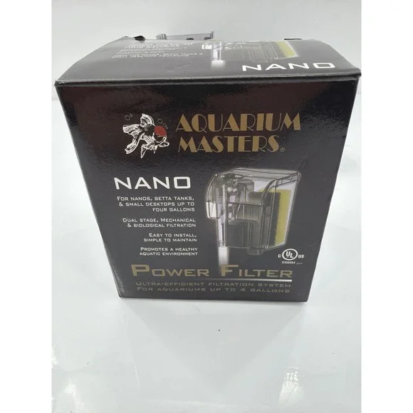 Aquarium Masters Nano Power Filter for Betta Tanks up to 4 Gallons 20GPH E508884