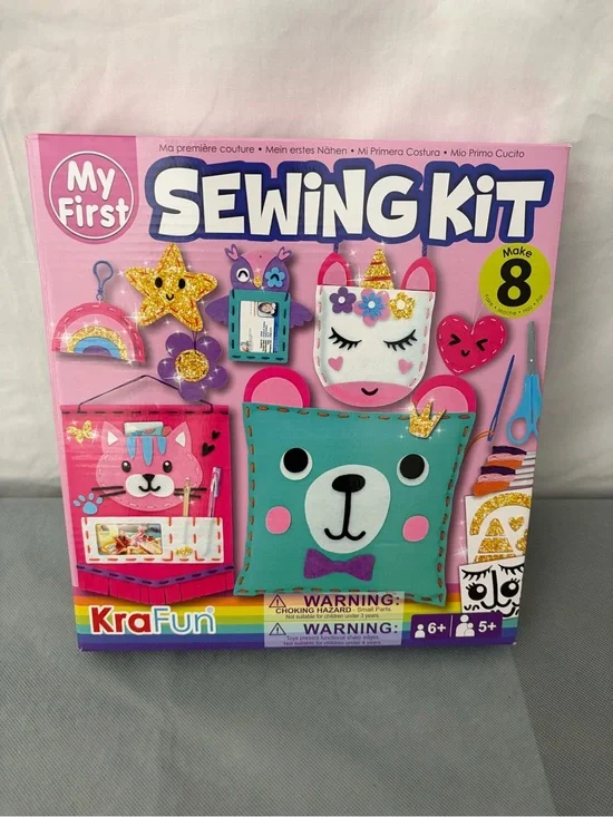 My First Sewing Kit KraFun Kids Craft Kit New in Box Make 8 Projects 6+(F224)