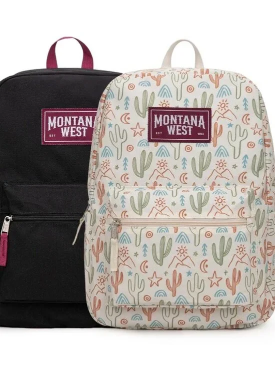 Montana West Dessert Cactus Print Backpack -2Pcs Set - Beige