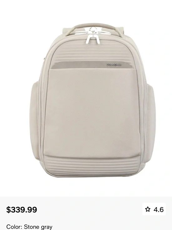New with Tags!!!! Samsonite Stone Gray Paralux Everyday Backpack