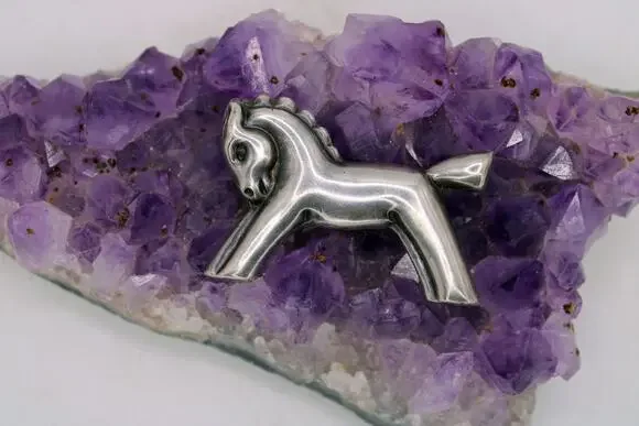 Mexico Sterling Silver Horse Brooch