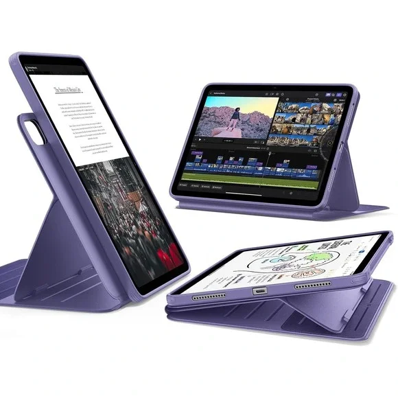 ESR iPad Air 11 10.9 Case Magnetic Removable Cover Stand‎ 9 Angles Purple