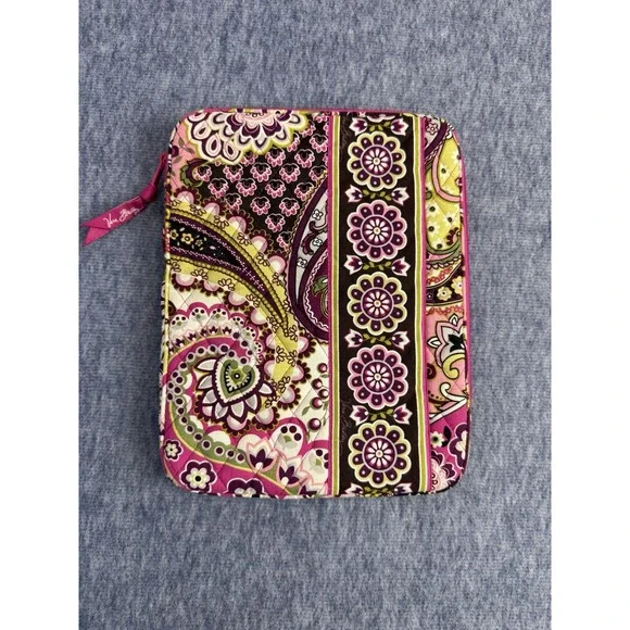 Vera Bradley Small Tablet Sleeve Zipper Case Cover Very‎ Berry Paisley Purple