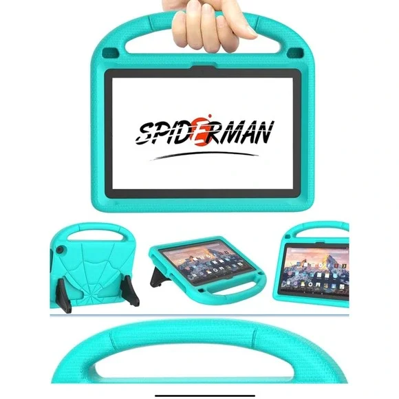 8 inch spider Kids‎ Tablet Case Cover Handle Stand Light Weight Protective Teal