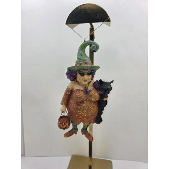 Studio 33 Halloween Witch Black CatPumpkin‎ Ornament Figurine Decor NWT