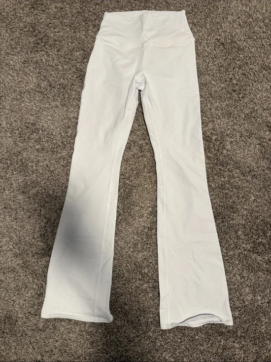 ALO Yoga White Flare High-Rise Jeans