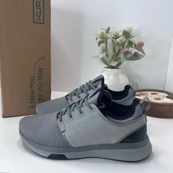 Kuru Atom Walking Comfort Sneaker Storm Gray/Black Men 8 W NWB Plantar Fasciitis