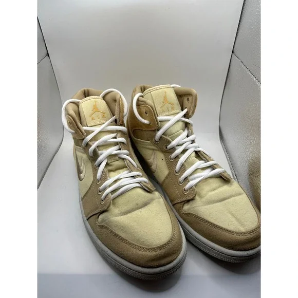 Nike Air Jordan 1 Mid SE Tan Canvas Mens Size‎ 9 DV0427 102