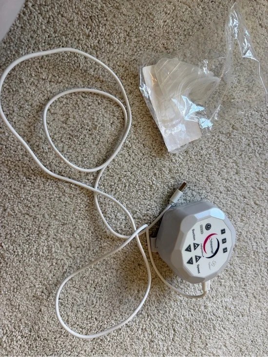 White Portable Electronic Wearable Charger with Control Buttons