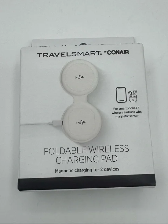 Travel Smart by conair 2 Device Magnetic 15W Wireless Charge NEW