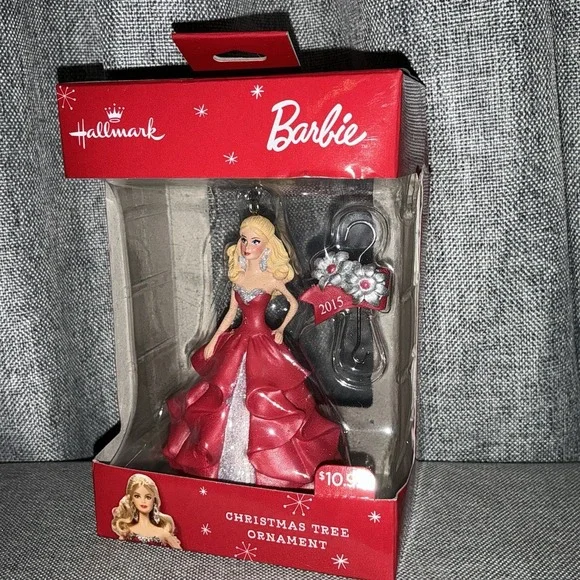 2015 Hallmark Sparkling Barbie Christmas Tree Ornament Brand New