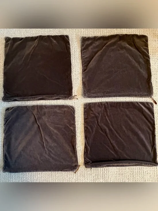 Pottery Barn Dark Gray Velvet Pillow Cover
