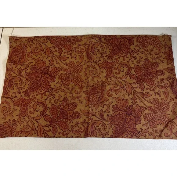 Pottery Barn Pillow Cover Lumbar Rust Tan‎ Floral Zip 16