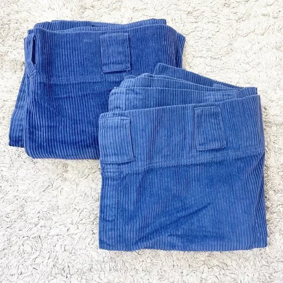 Pottery Barn Kids Cobalt Blue Corduroy Panel Belt‎ Loop Curtain 45x42 Nursery