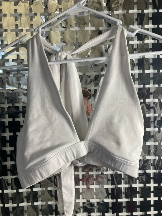 ALO Yoga White Tie-Back Bralette