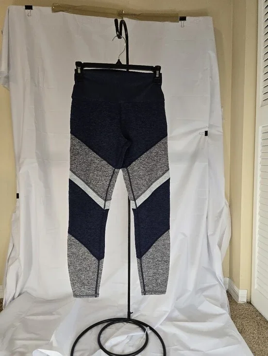 Alo Yoga Alosoft Sheila High-Waist Leggings Blue Grey Colorblock size small