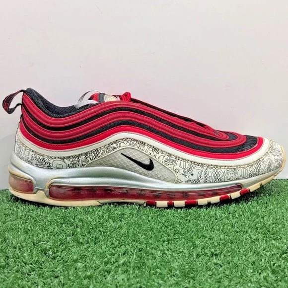 Nike Air Max 97 Jayson Tatum Men's 9.5 Medium White Red Silver‎ Black CJ9780-600