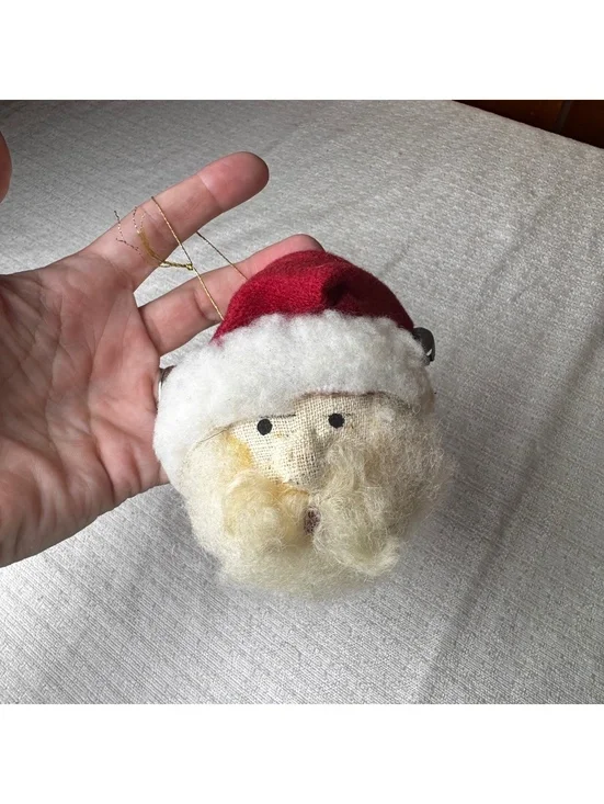 Vintage Collectable Creations Santa Face Ornament 1989 Handmade USA Christmas