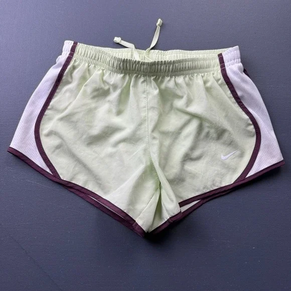 Nike Dri-FIT Women's Size Small Running Shorts Green Purple Athletic Gym Workout
