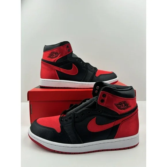 Nike Air Jordan 1 Retro High OG Satin Bred Women's Size 12/10.5M (FD4810-061)‎