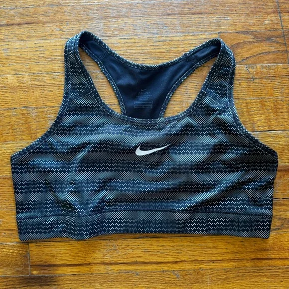 Nike Dri-FIT Womens Large Black White Racerback‎ Sports Bra Large