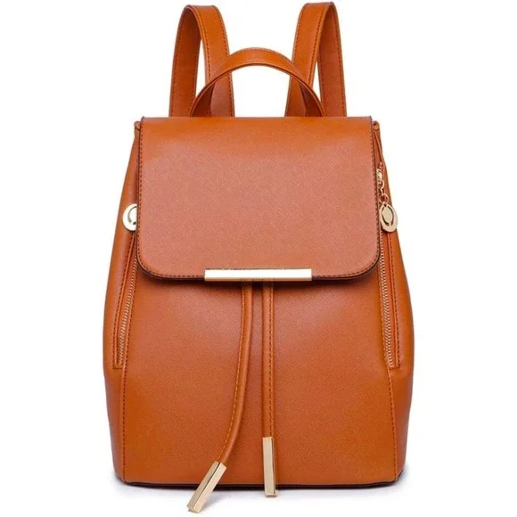 Women's Rucksack Shoulder Bag - Faux Leather Ladies Backpack Travel Bag