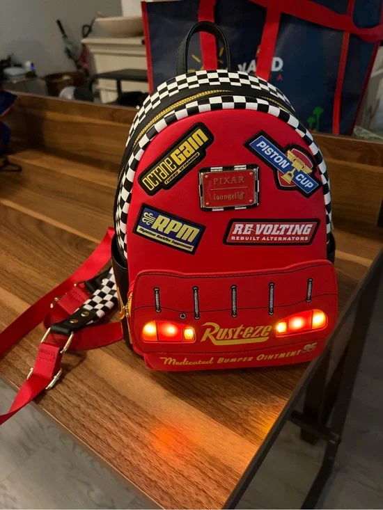 Loungefly Red Cars Rust-eze LED Mini Backpack