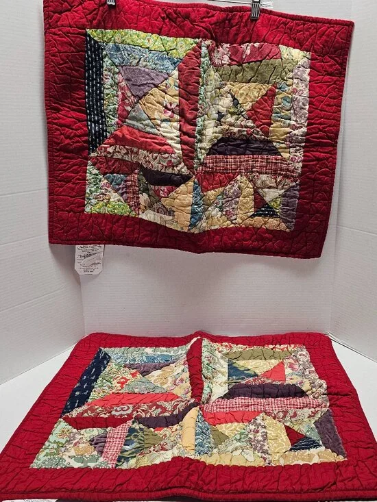 2 Pottery Barn Bandana Patchwork Standard Sham Pillow Cover Quilt 26 X 20