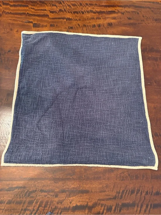 Pottery Barn Navy Blue Accent Pillow Cover with Cream Trim (includes 4 )