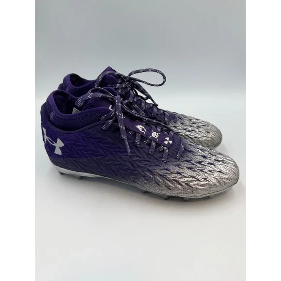 Under Armour Spotlight Clone MC Football Cleats Men's Purple Silver Sz 9