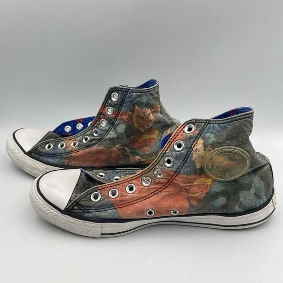 Superman Converse High Top Shoes Men's 8 Chuck Taylor All Star‎ x DC Comics